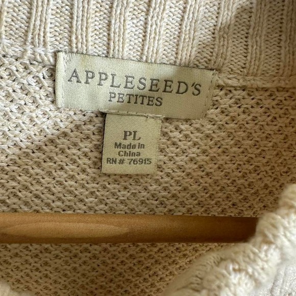 Appleseeds Petites cream cotton cashmere blend knit zip-up sweater
Size Large - Picture 3 of 7